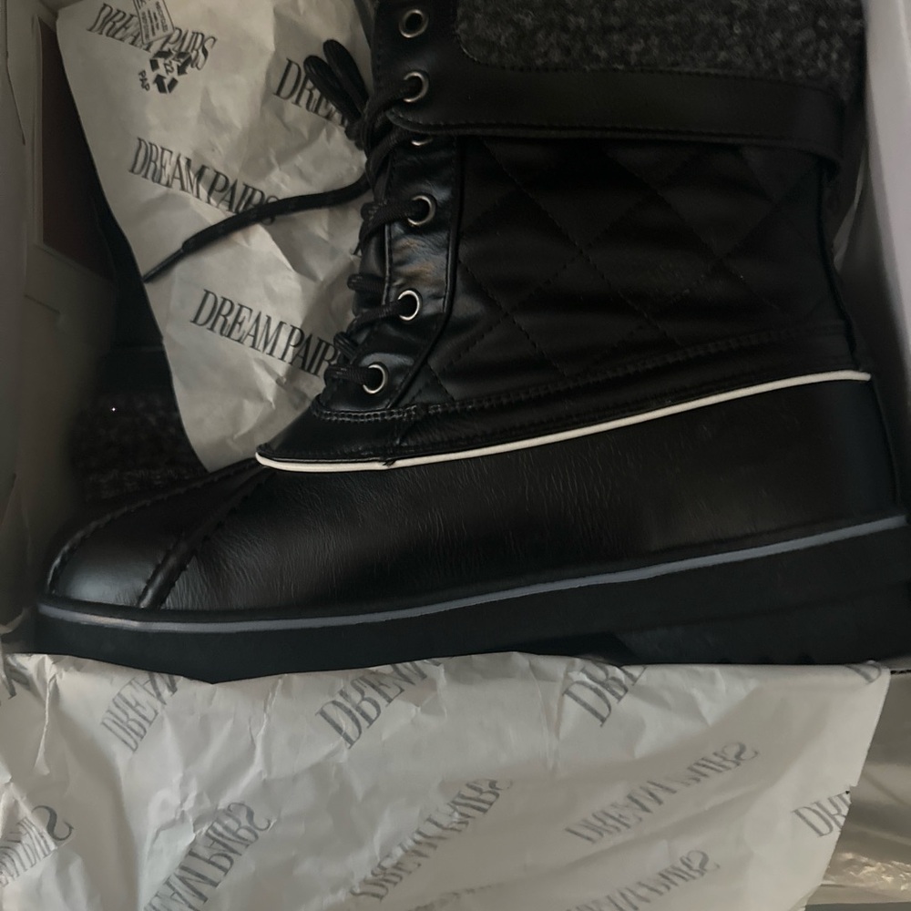 Dream Pairs Black Winter Boots Waterproof Lace-Up